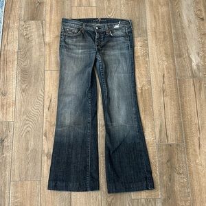 Seven lightly distressed Dojo low rise jeans! Love this fit!